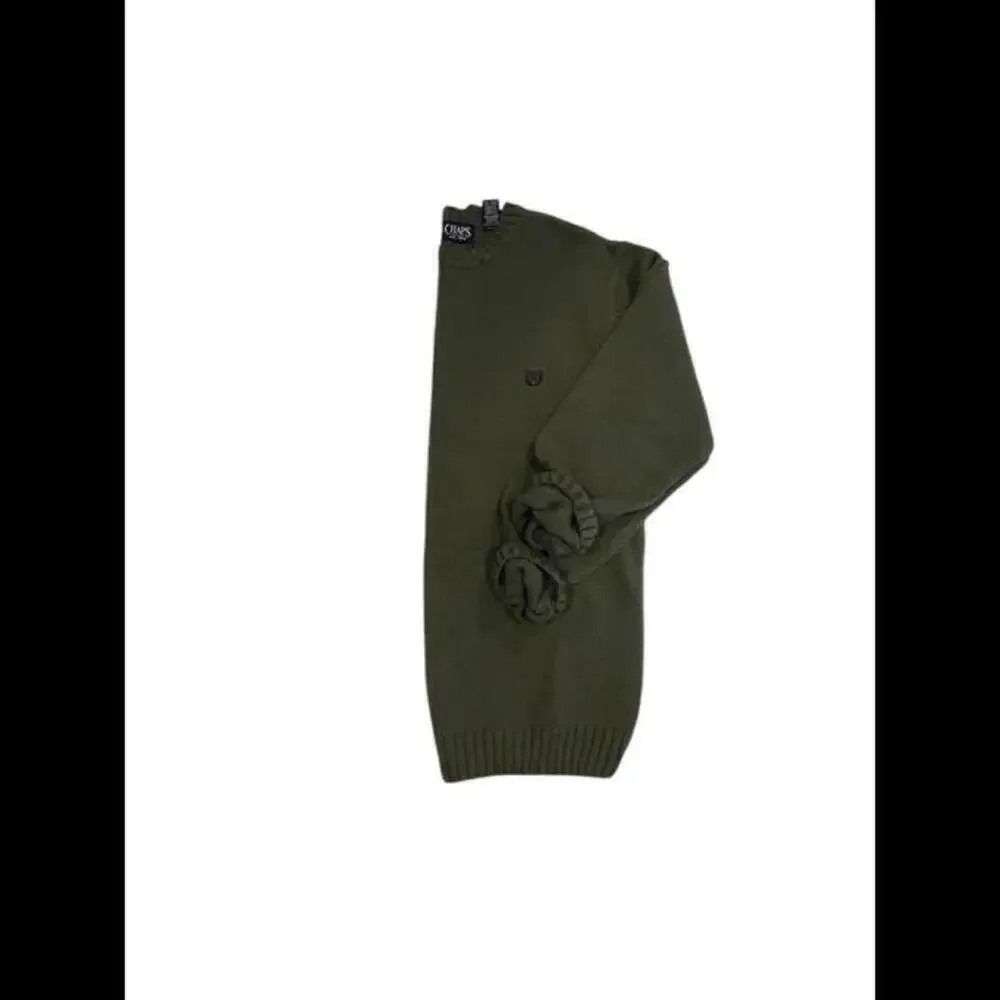 Chaps Men's Cotton Crewneck Sweater - Olive Green - Size S - NWT